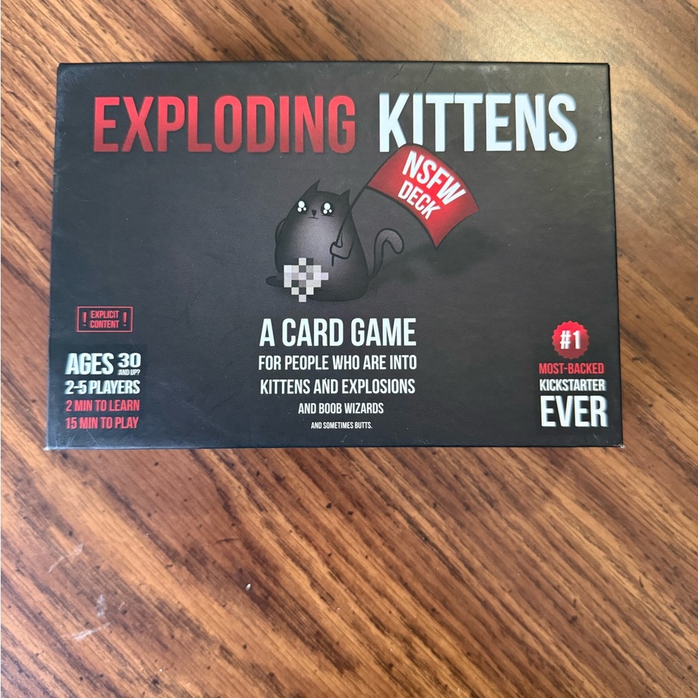 Exploding Kittens NSFW Deck Card Game - Black & Red Box